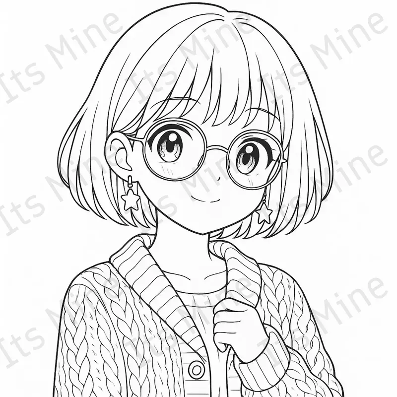Cute Anime Girl Coloring Pages