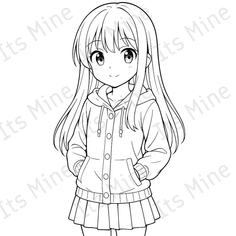 Cute Anime Girl Coloring Pages