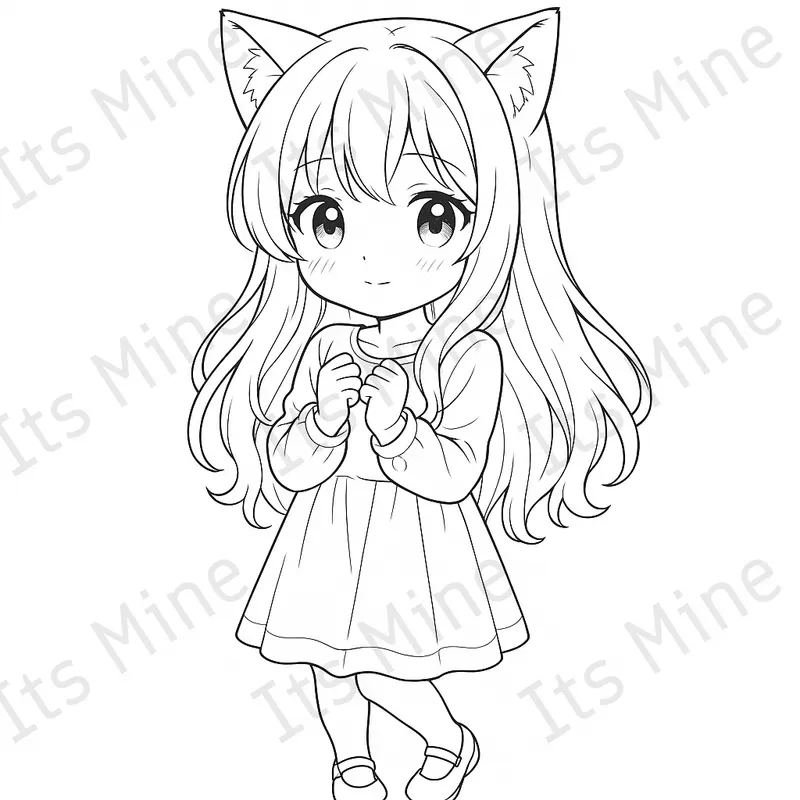 Cute Anime Girl Coloring Pages