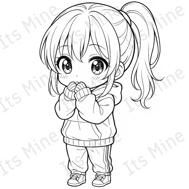 Cute Anime Girl Coloring Pages