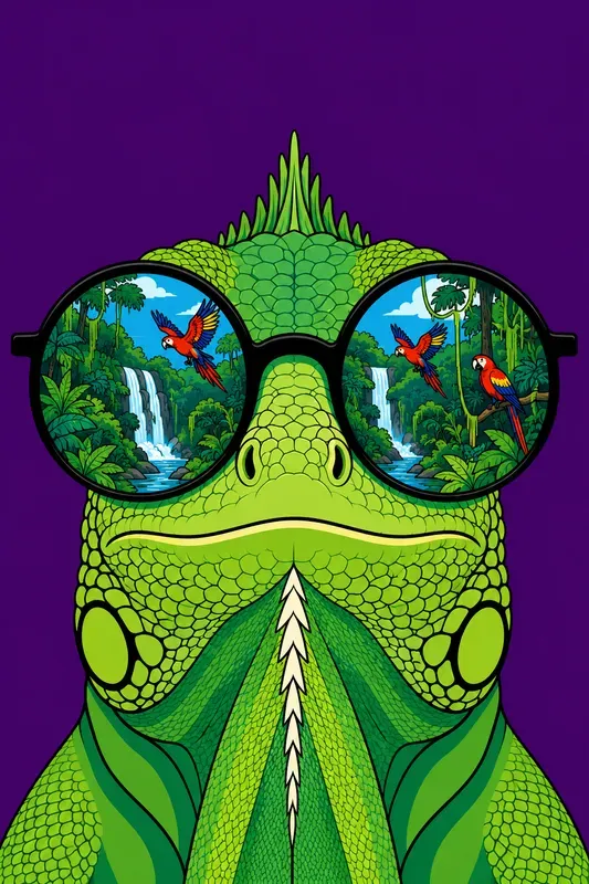 Retro Animal Sunglass Reflections