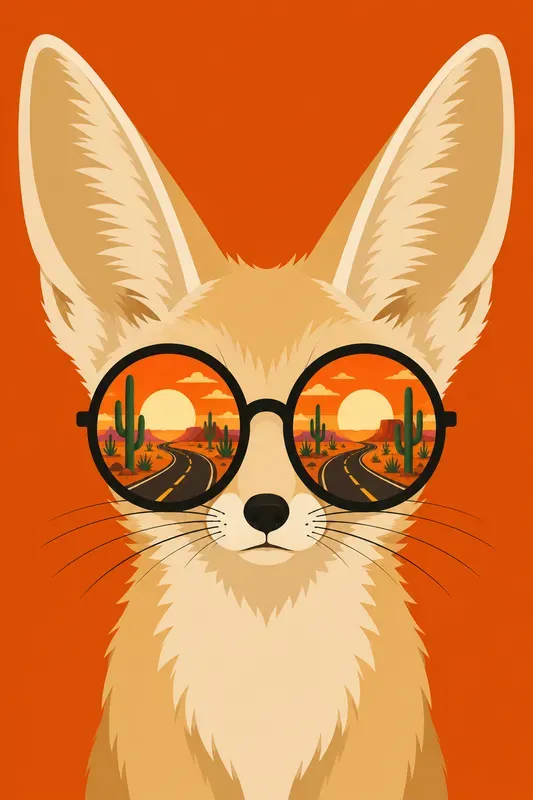Retro Animal Sunglass Reflections