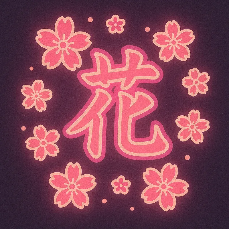 Japanese Ukiyoe Neon Kanji Logos