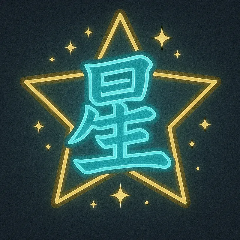 Japanese Ukiyoe Neon Kanji Logos