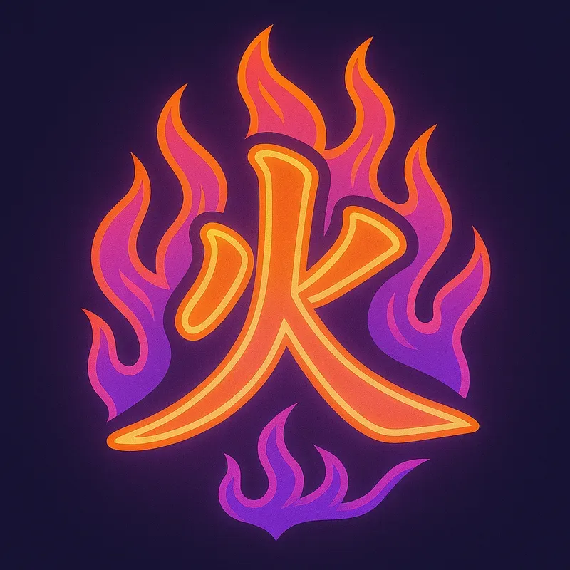 Japanese Ukiyoe Neon Kanji Logos