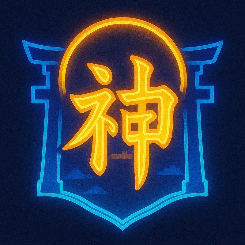 Japanese Ukiyoe Neon Kanji Logos