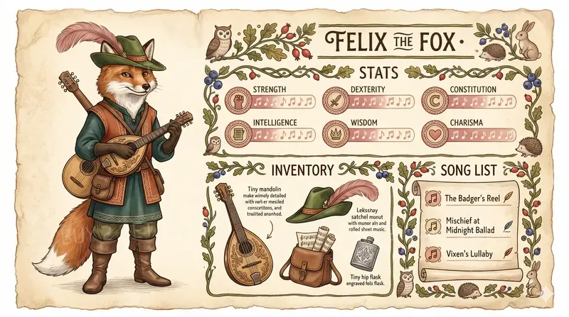 Neo Folk Character Sheets