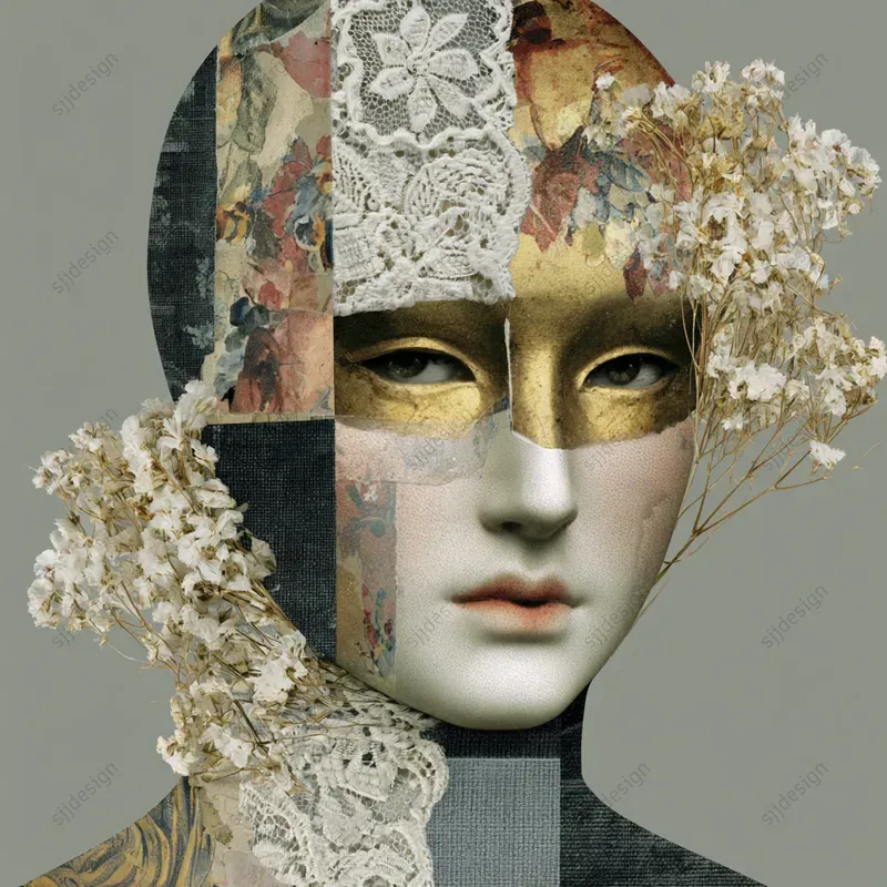 Lace Curio Collage Prints