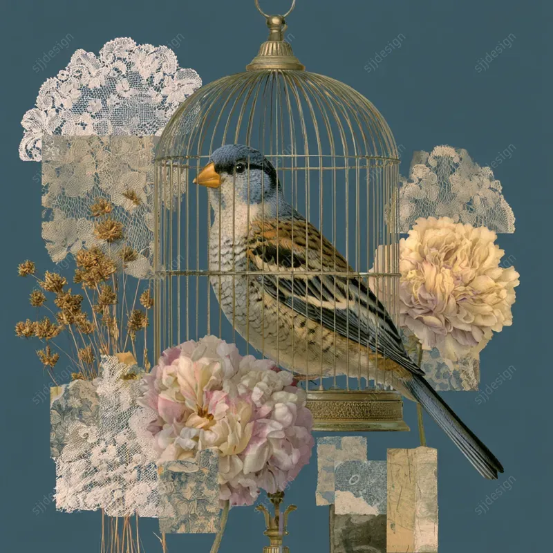 Lace Curio Collage Prints
