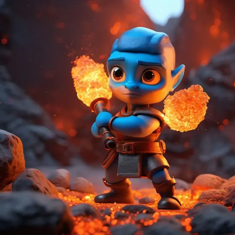 Blue Fantasy Mini Humanoids 3D Packs