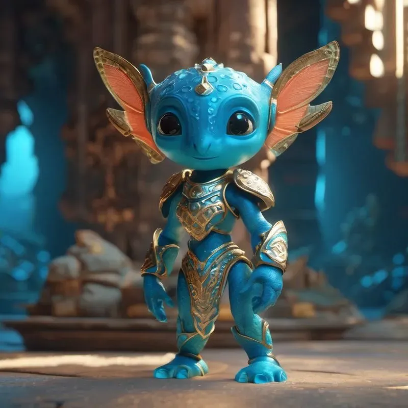 Blue Fantasy Mini Humanoids 3D Packs