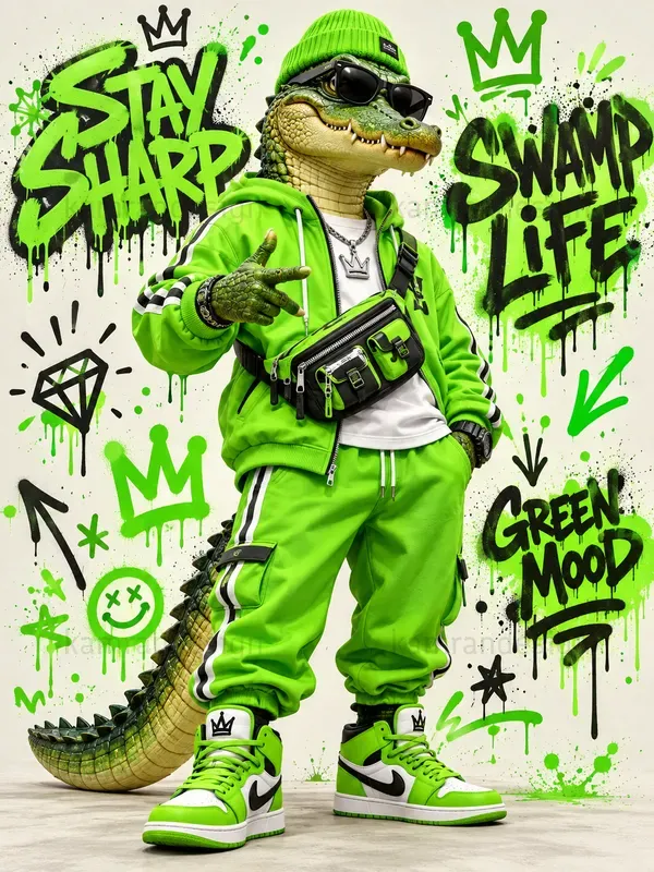 Urban Streetwear Animal Graffiti Posters