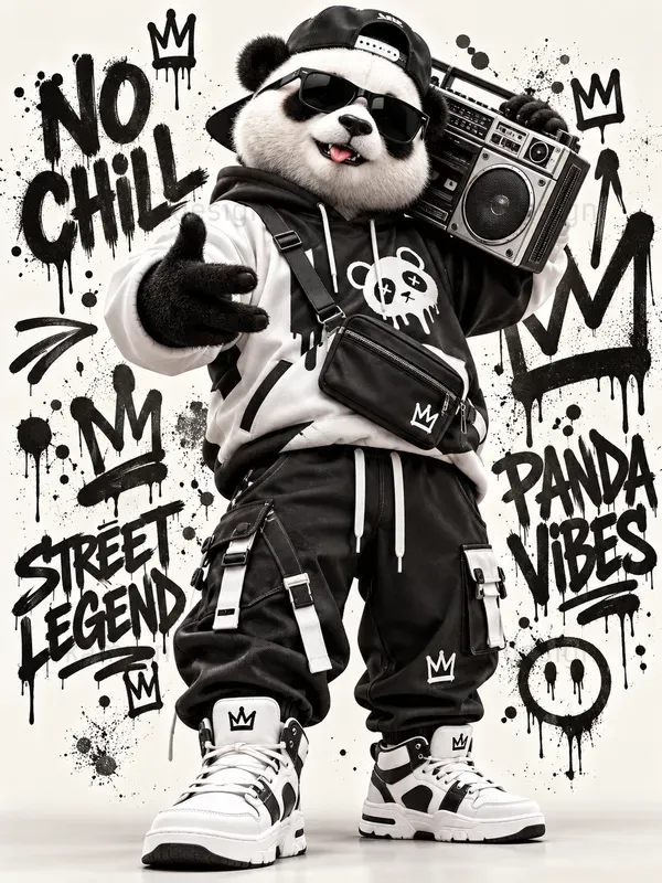 Urban Streetwear Animal Graffiti Posters