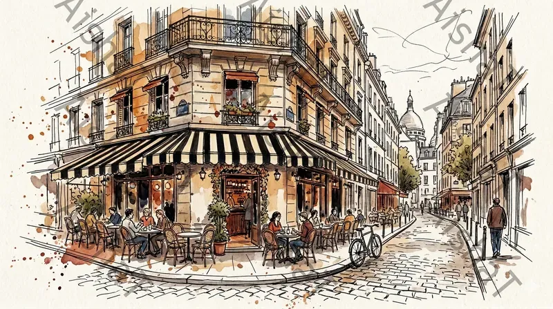 Loose Ink Watercolor Urban Sketches