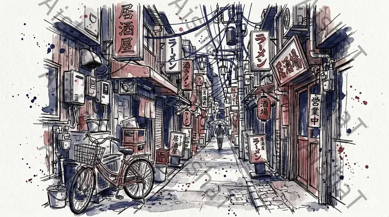 Loose Ink Watercolor Urban Sketches