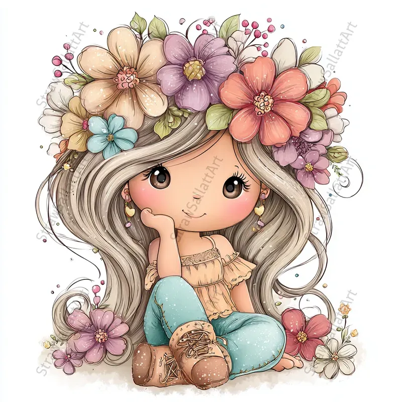 Spring Characters Vector Cliparts Etsy