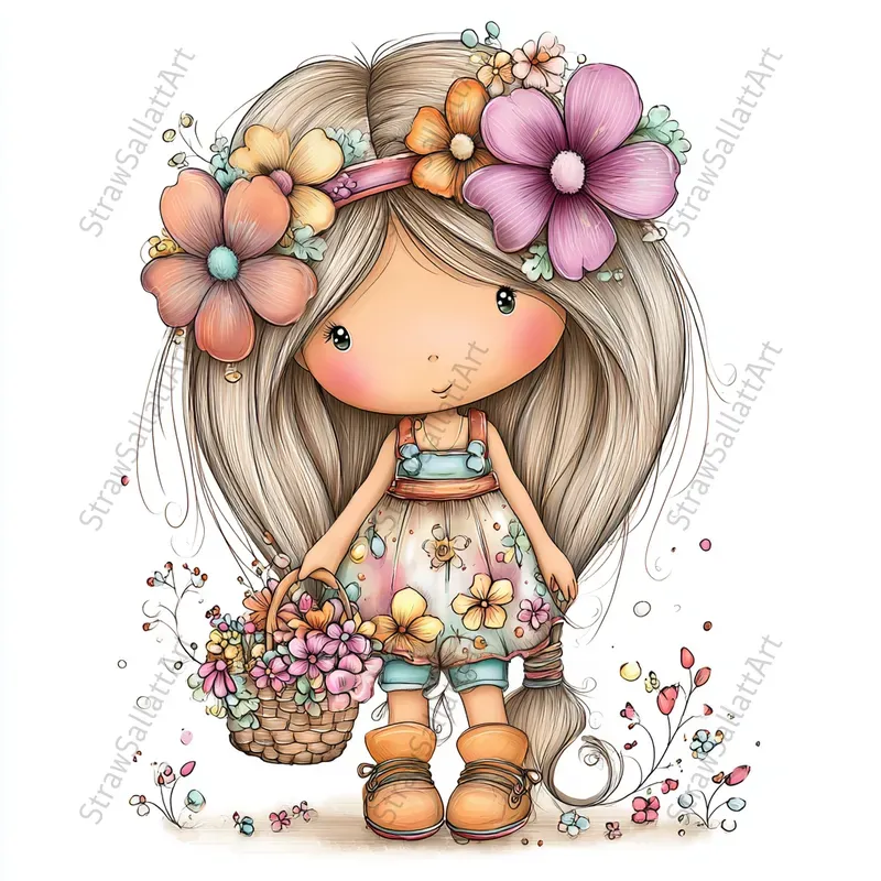 Spring Characters Vector Cliparts Etsy