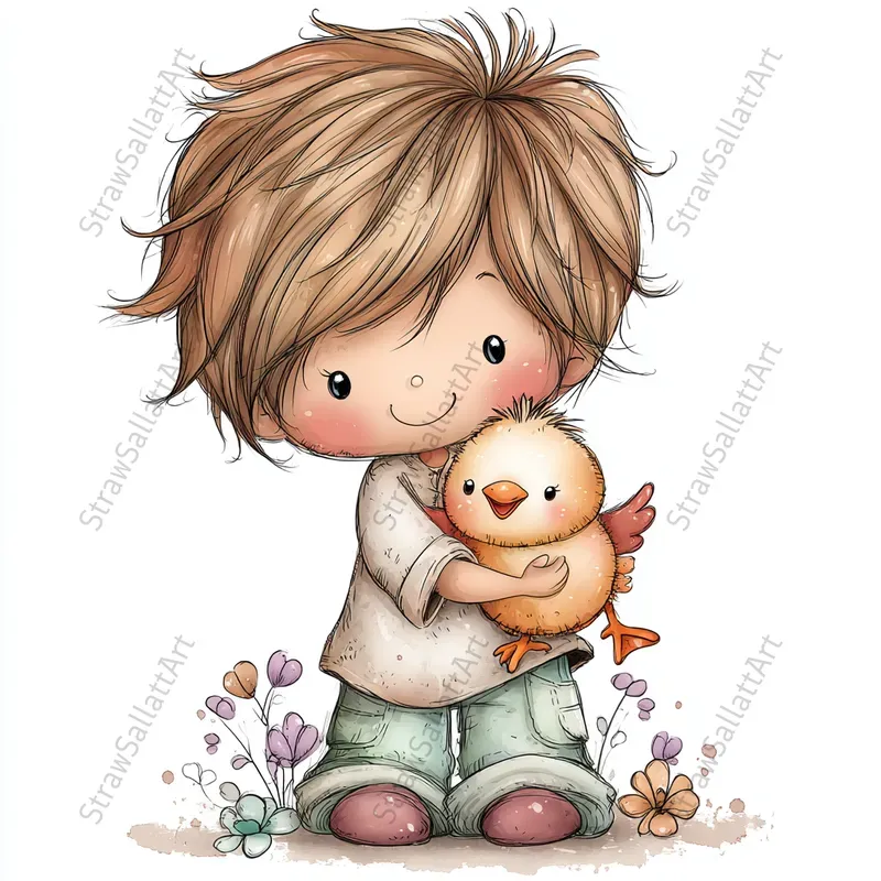 Spring Characters Vector Cliparts Etsy
