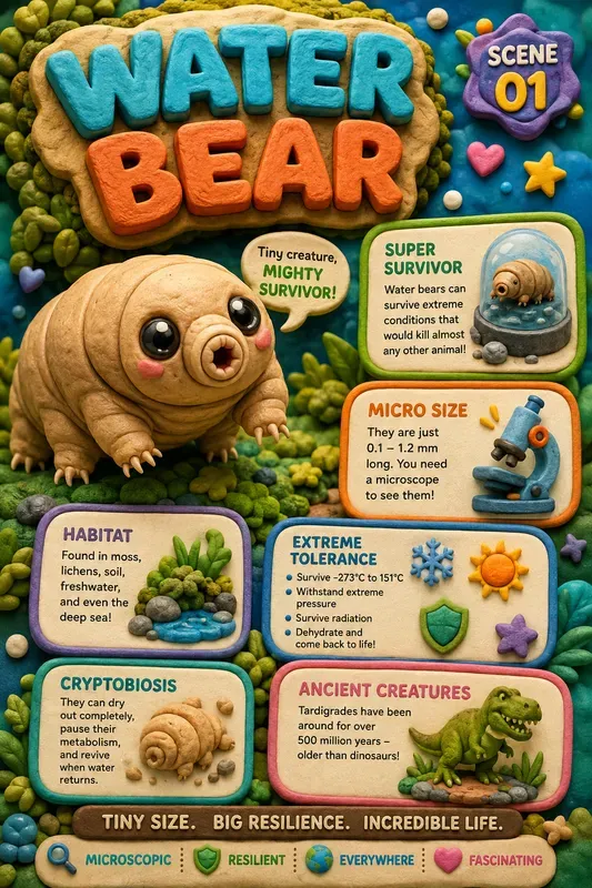 3D Clay Educational Animal Infographics