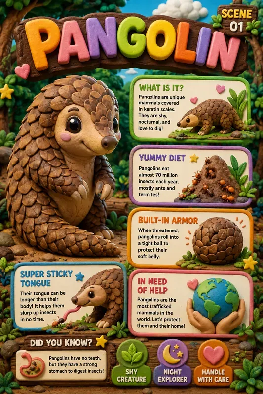 3D Clay Educational Animal Infographics
