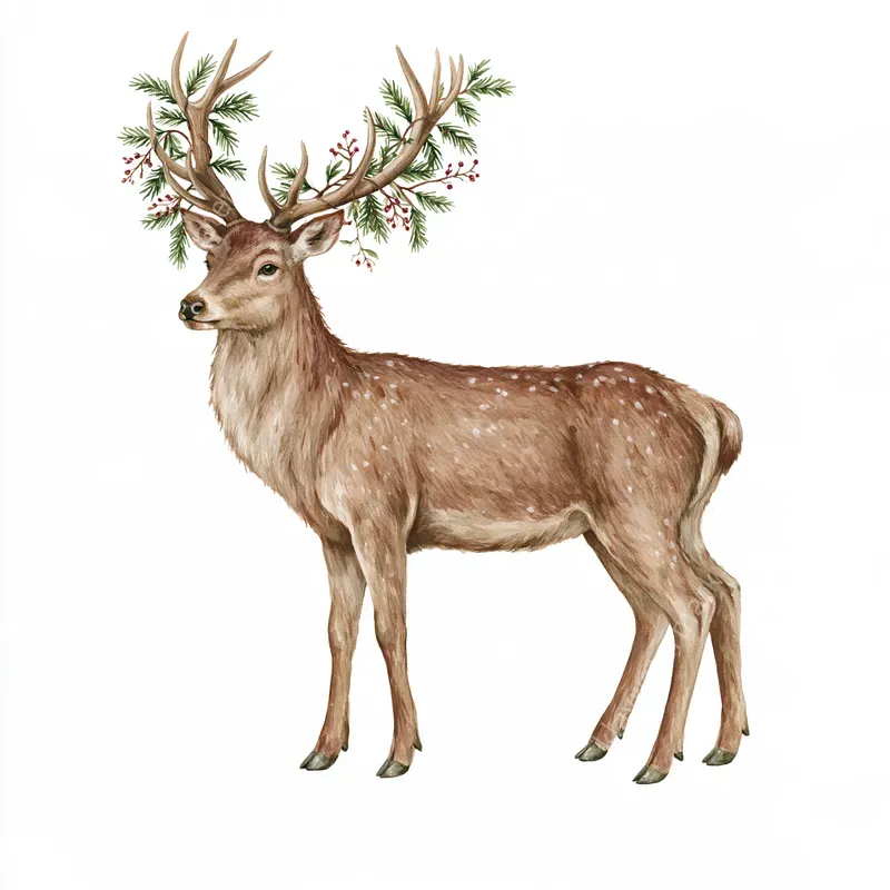 Woodland Christmas Watercolor Cliparts