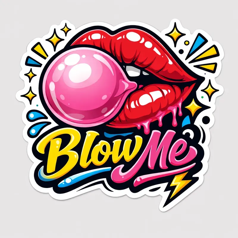 Bold Pop Art Lips Sticker Generator