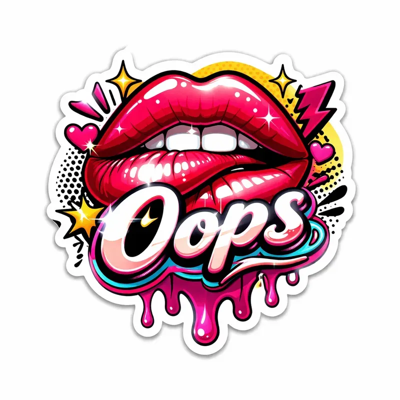 Bold Pop Art Lips Sticker Generator