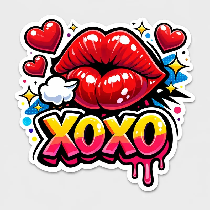 Bold Pop Art Lips Sticker Generator