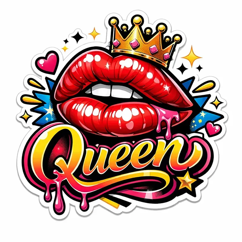 Bold Pop Art Lips Sticker Generator