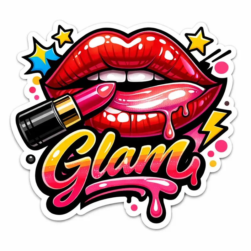 Bold Pop Art Lips Sticker Generator
