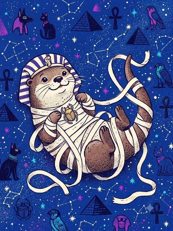 Retro Risograph Halloween Animal Art