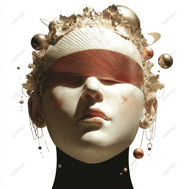 Surreal Marble Portrait Art