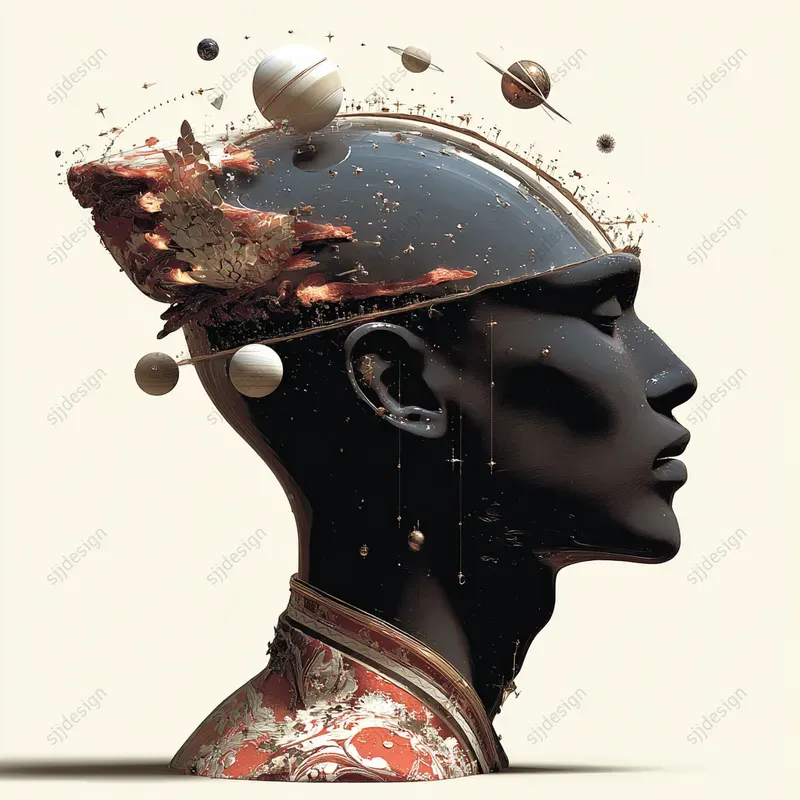 Surreal Marble Portrait Art