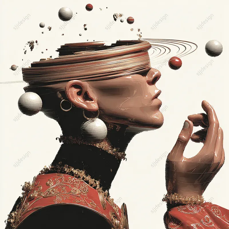 Surreal Marble Portrait Art
