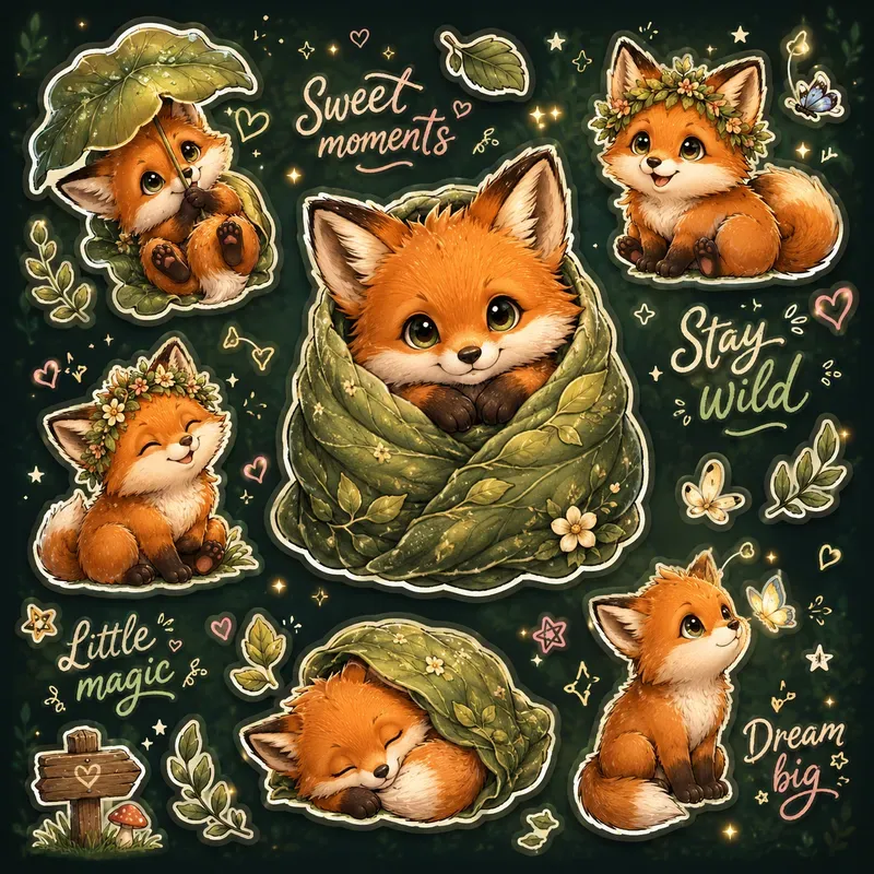 Cute Animal Sticker Sheets