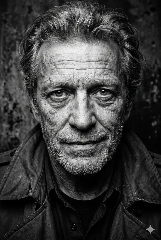 Grizzled Character Portrait Generator Bw