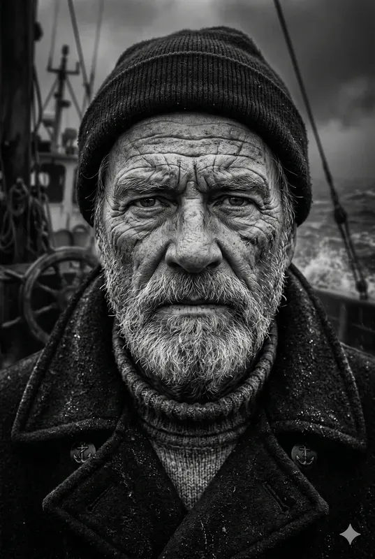 Grizzled Character Portrait Generator Bw