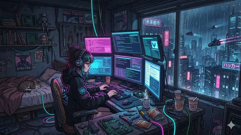 Cozy Anime Lofi Room Illustrations