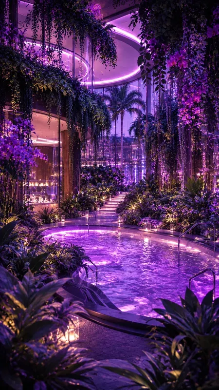 Solarpunk Utopian Purple Daily Lives