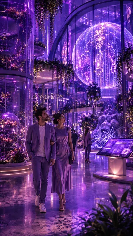 Solarpunk Utopian Purple Daily Lives