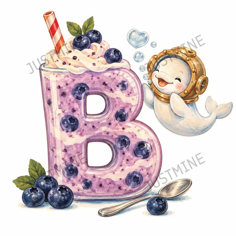 Whimsical Milkshake Alphabet Letters Art