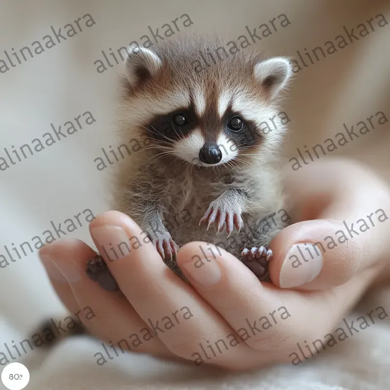 Cute Animal Babies On Palm Of Hand