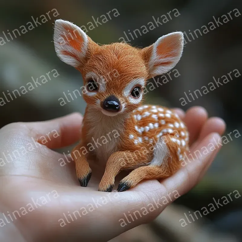 Cute Animal Babies On Palm Of Hand