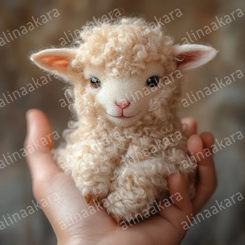 Cute Animal Babies On Palm Of Hand