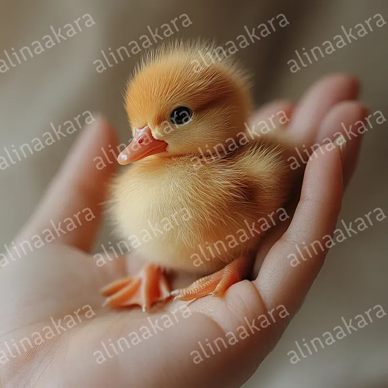 Cute Animal Babies On Palm Of Hand