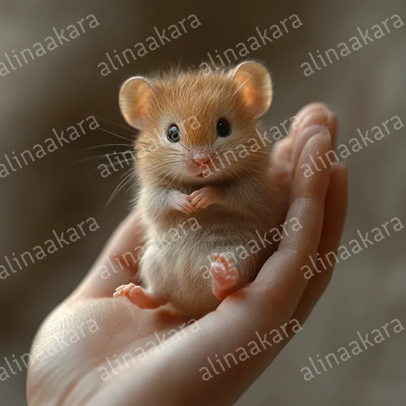 Cute Animal Babies On Palm Of Hand