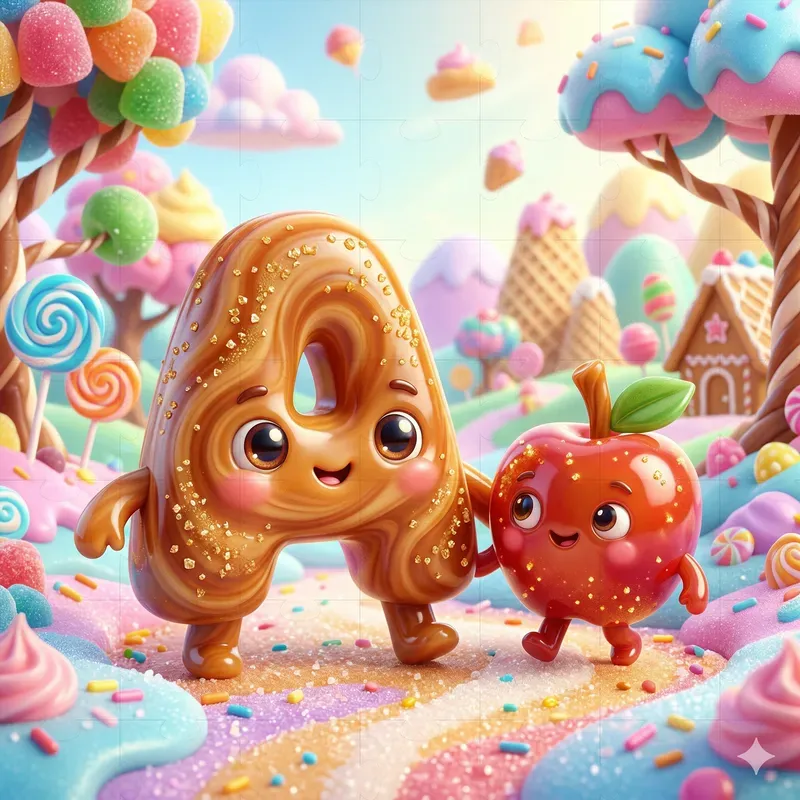 Cute Candy Letters 3D