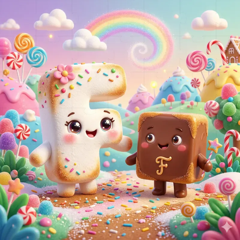 Cute Candy Letters 3D