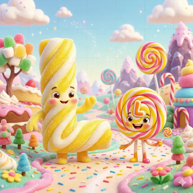 Cute Candy Letters 3D