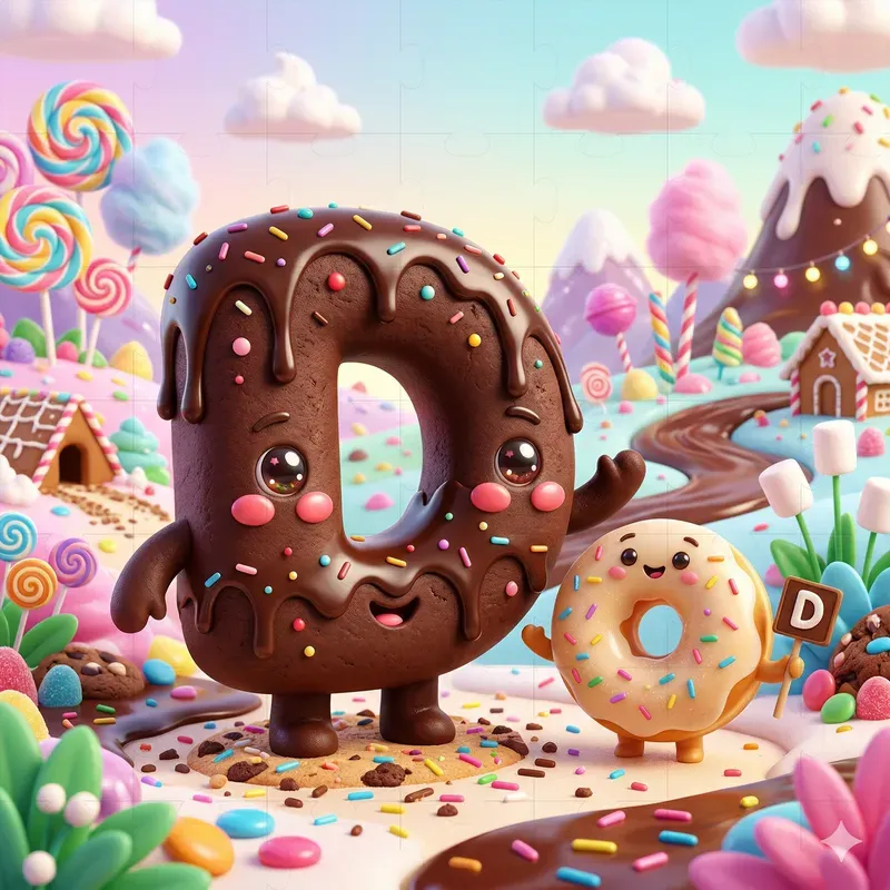 Cute Candy Letters 3D